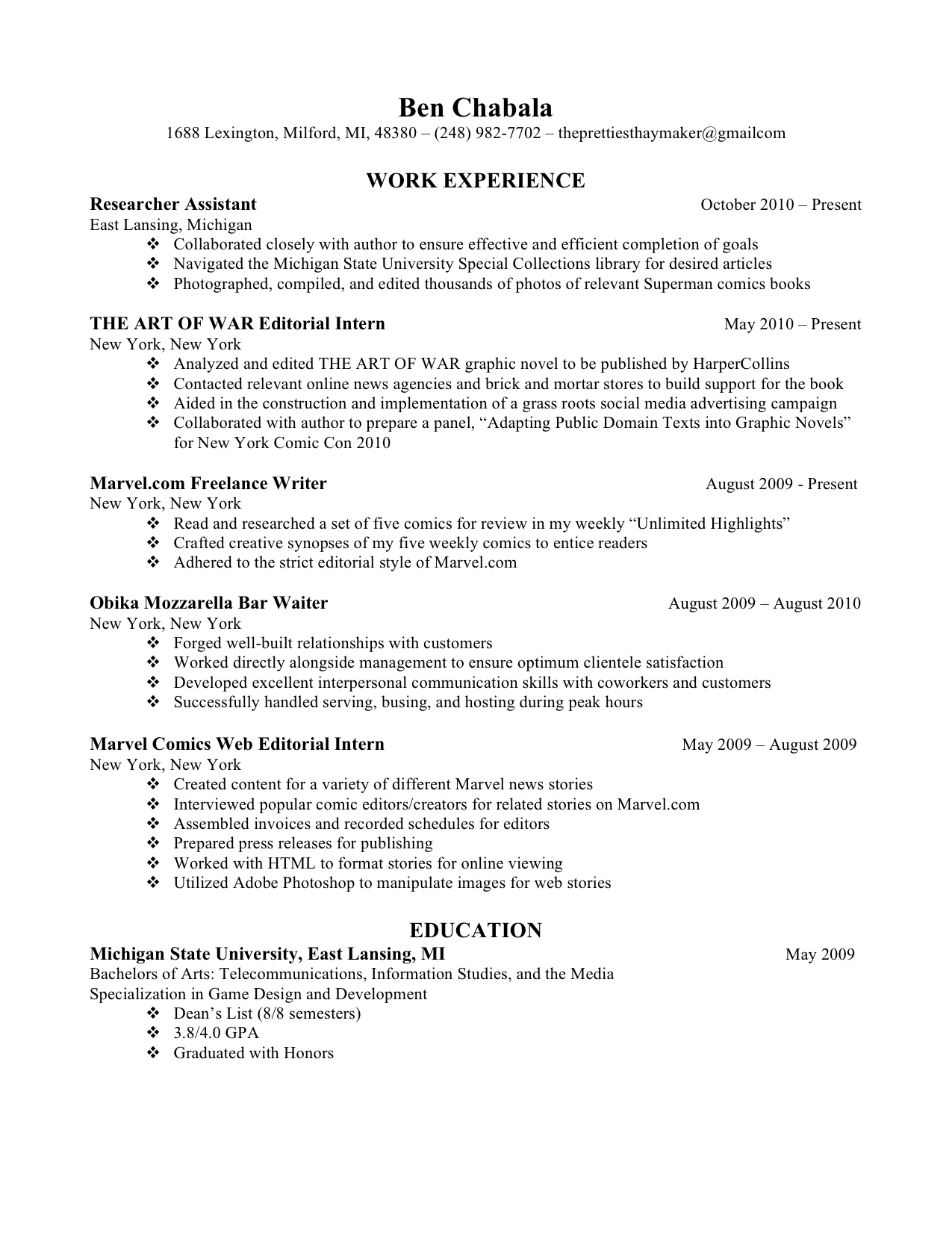 Resume for Graduate School Application [Template & Examples]
